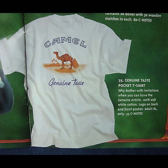 💛SOLD💛Vintage 95’ CAMEL Genuine Taste Pocket Tee - Picture 3 of 8